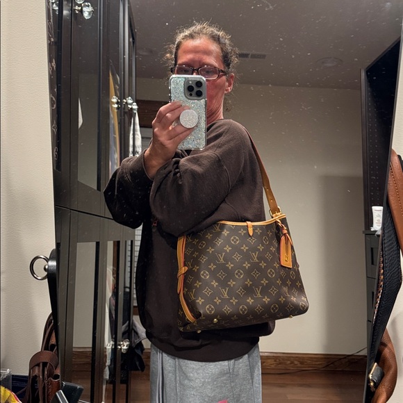 Designer Inspired Classic Monogram Shoulder Bag in Brown and Tan - Picture 15 of 16